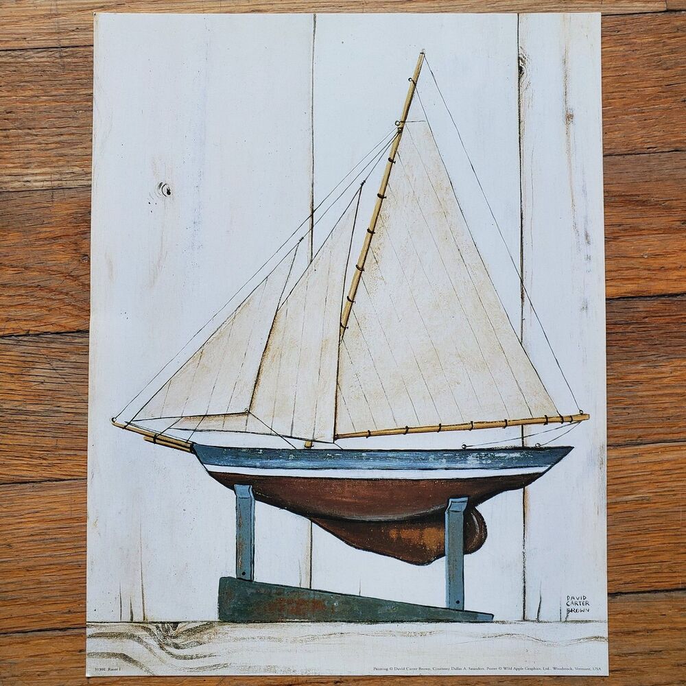 Racer 1 David Carter Brown Wild apple graphics art decor sailboat print